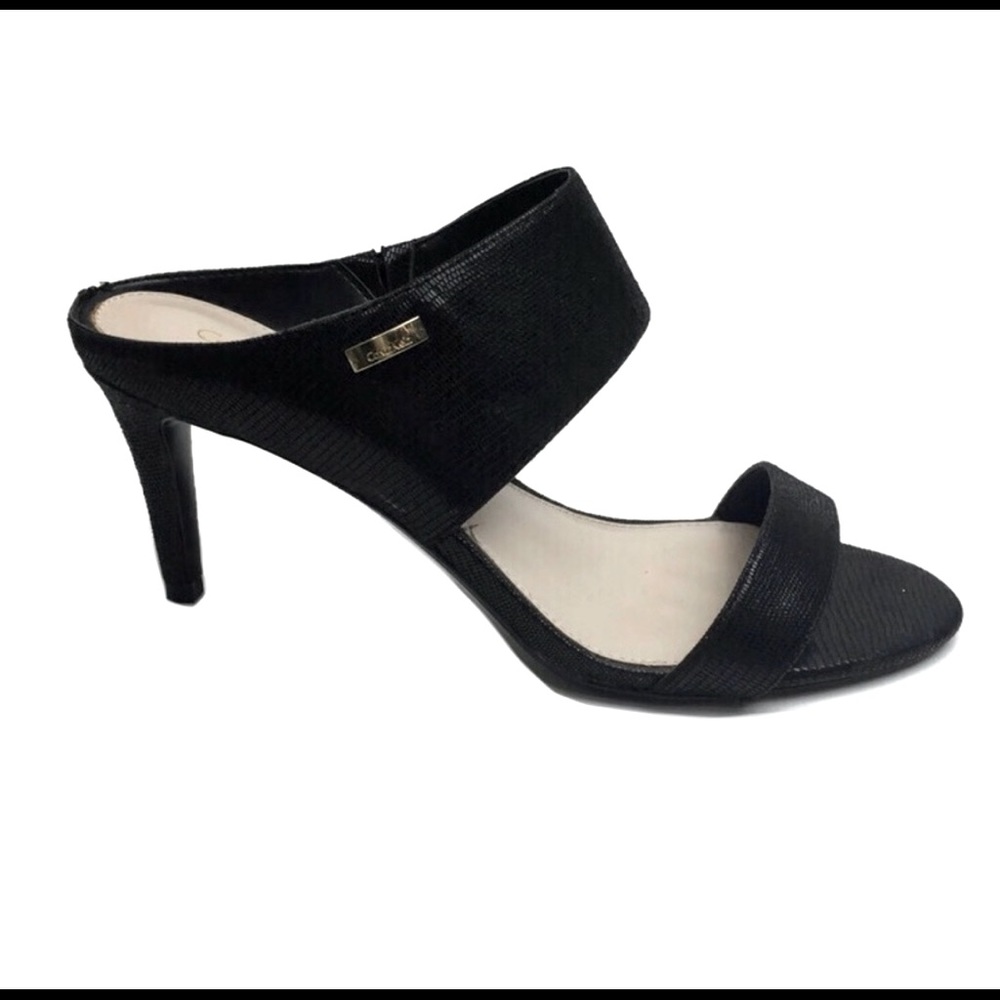 Calvin Klein Lorinda Embossed Leather Sandals 8.5